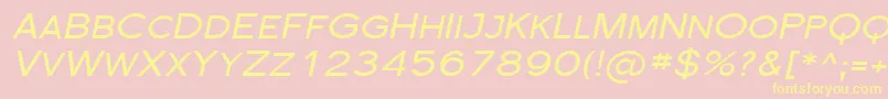 SfflorencesansscexpItalic-Schriftart – Gelbe Schriften auf rosa Hintergrund