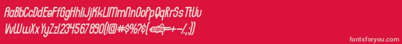 EverydayFormulaGauntSway Font – Pink Fonts on Red Background