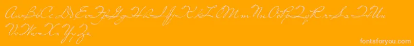 LivingTogether-Schriftart – Rosa Schriften auf orangefarbenem Hintergrund