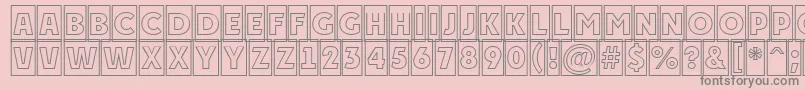 PlakattitulcmotlRegular-Schriftart – Graue Schriften auf rosa Hintergrund