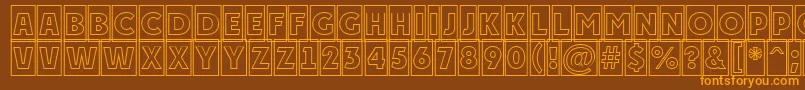 PlakattitulcmotlRegular Font – Orange Fonts on Brown Background