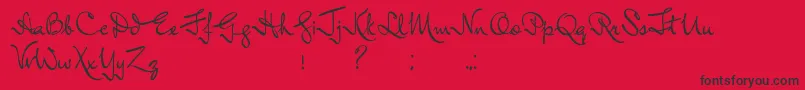 InductiveResonance-Schriftart – Schwarze Schriften auf rotem Hintergrund