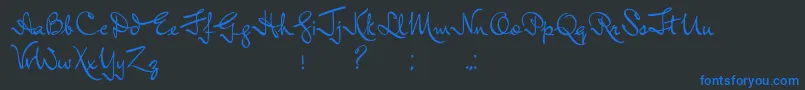 InductiveResonance-Schriftart – Blaue Schriften auf schwarzem Hintergrund