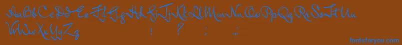 フォントInductiveResonance – 茶色の背景に青い文字