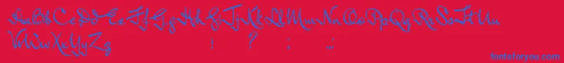 InductiveResonance-Schriftart – Blaue Schriften auf rotem Hintergrund