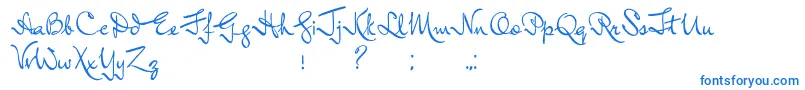 InductiveResonance-Schriftart – Blaue Schriften auf weißem Hintergrund