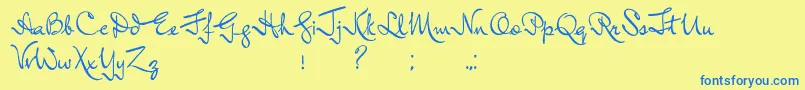 InductiveResonance-Schriftart – Blaue Schriften auf gelbem Hintergrund