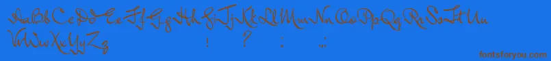 InductiveResonance-Schriftart – Braune Schriften auf blauem Hintergrund