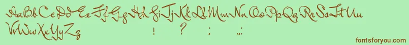 InductiveResonance-Schriftart – Braune Schriften auf grünem Hintergrund