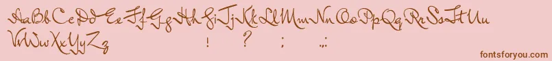 InductiveResonance-Schriftart – Braune Schriften auf rosa Hintergrund
