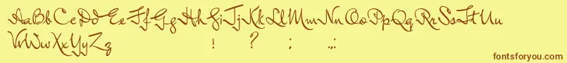InductiveResonance-Schriftart – Braune Schriften auf gelbem Hintergrund