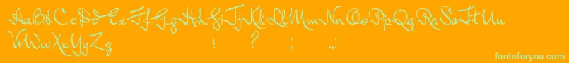 InductiveResonance Font – Green Fonts on Orange Background