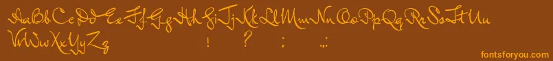 InductiveResonance-Schriftart – Orangefarbene Schriften auf braunem Hintergrund