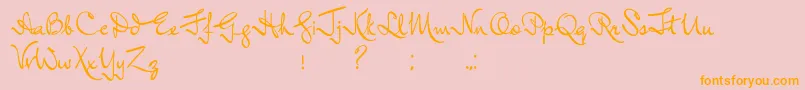 InductiveResonance-Schriftart – Orangefarbene Schriften auf rosa Hintergrund