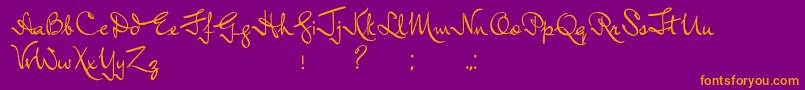 InductiveResonance-Schriftart – Orangefarbene Schriften auf violettem Hintergrund
