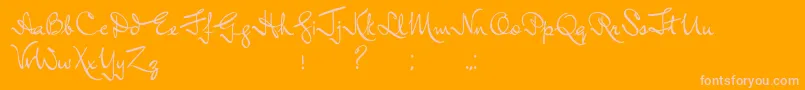 InductiveResonance-Schriftart – Rosa Schriften auf orangefarbenem Hintergrund