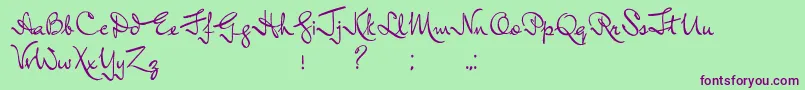 InductiveResonance-Schriftart – Violette Schriften auf grünem Hintergrund