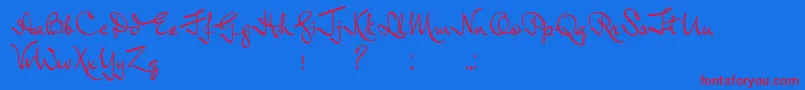 InductiveResonance-Schriftart – Rote Schriften auf blauem Hintergrund