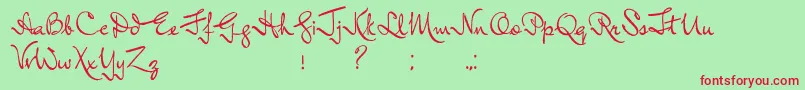 InductiveResonance-Schriftart – Rote Schriften auf grünem Hintergrund