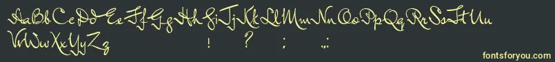 InductiveResonance-Schriftart – Gelbe Schriften auf schwarzem Hintergrund
