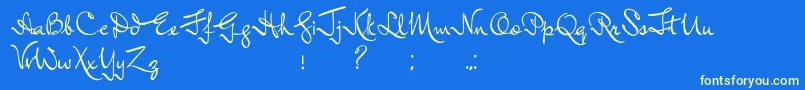 InductiveResonance-Schriftart – Gelbe Schriften auf blauem Hintergrund