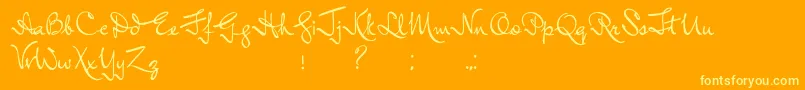 InductiveResonance-Schriftart – Gelbe Schriften auf orangefarbenem Hintergrund