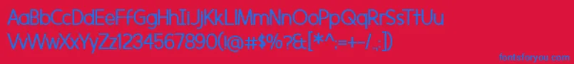 Czcionka Morningtype – niebieskie czcionki na czerwonym tle