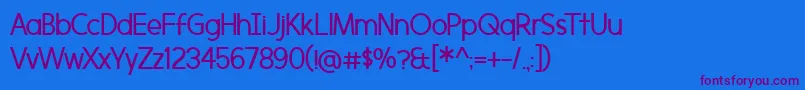 Czcionka Morningtype – fioletowe czcionki na niebieskim tle
