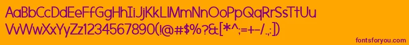 Morningtype-fontti – violetit fontit oranssilla taustalla