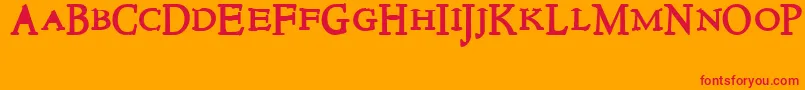 フォントNewstyletitlingBold – オレンジの背景に赤い文字