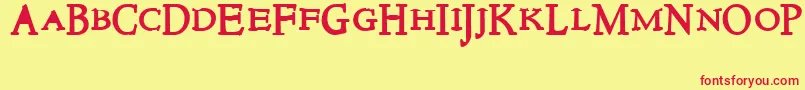 NewstyletitlingBold Font – Red Fonts on Yellow Background