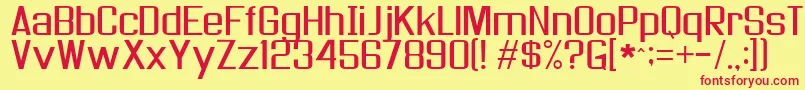 As Font – Red Fonts on Yellow Background