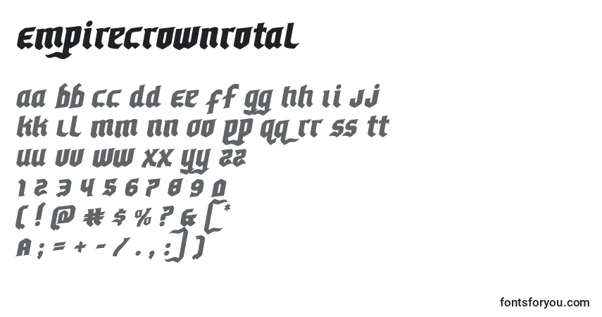 A fonte Empirecrownrotal – alfabeto, números, caracteres especiais