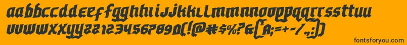 Empirecrownrotal-Schriftart – Schwarze Schriften auf orangefarbenem Hintergrund