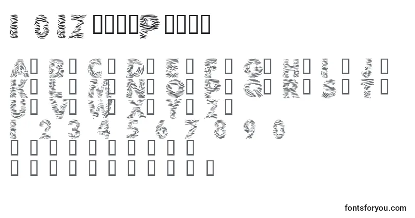 A fonte 101ZebraPrint – alfabeto, números, caracteres especiais