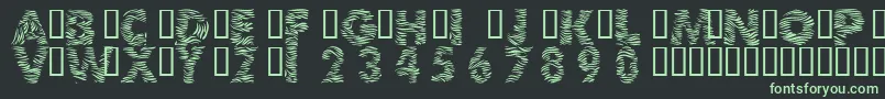 101ZebraPrint-fontti – vihreät fontit mustalla taustalla