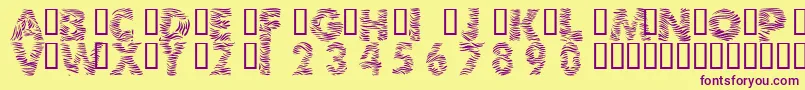 101ZebraPrint-Schriftart – Violette Schriften auf gelbem Hintergrund