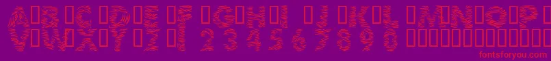 101ZebraPrint-Schriftart – Rote Schriften auf violettem Hintergrund