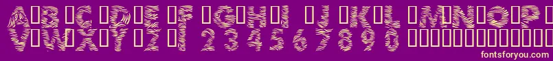 101ZebraPrint Font – Yellow Fonts on Purple Background