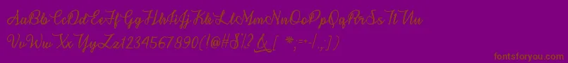 Fonte SnowflakeCalligraphyTtf – fontes marrons em um fundo roxo