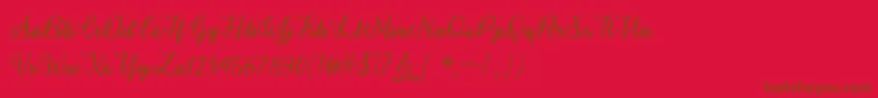 SnowflakeCalligraphyTtf-Schriftart – Braune Schriften auf rotem Hintergrund