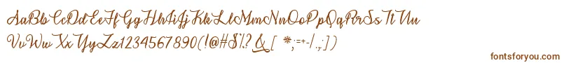 Шрифт SnowflakeCalligraphyTtf – коричневые шрифты на белом фоне