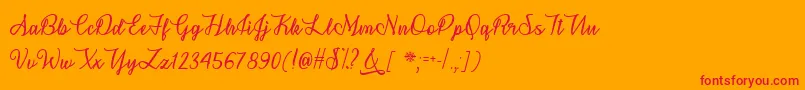 fuente SnowflakeCalligraphyTtf – Fuentes Rojas Sobre Fondo Naranja