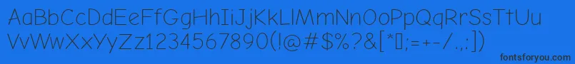 ComicNeueLight Font – Black Fonts on Blue Background