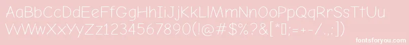 ComicNeueLight Font – White Fonts on Pink Background