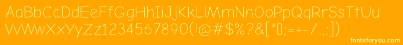 ComicNeueLight Font – Yellow Fonts on Orange Background