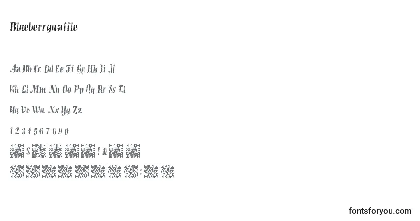 Schriftart Blueberrywaffle – Alphabet, Zahlen, spezielle Symbole