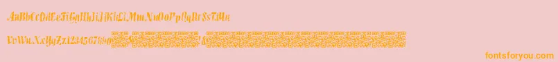 Blueberrywaffle-Schriftart – Orangefarbene Schriften auf rosa Hintergrund