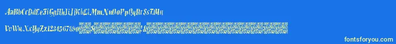Blueberrywaffle Font – Yellow Fonts on Blue Background