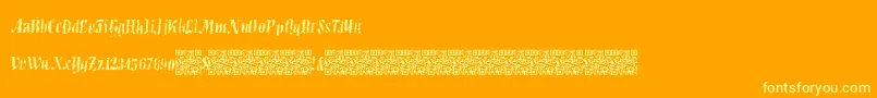 Blueberrywaffle Font – Yellow Fonts on Orange Background